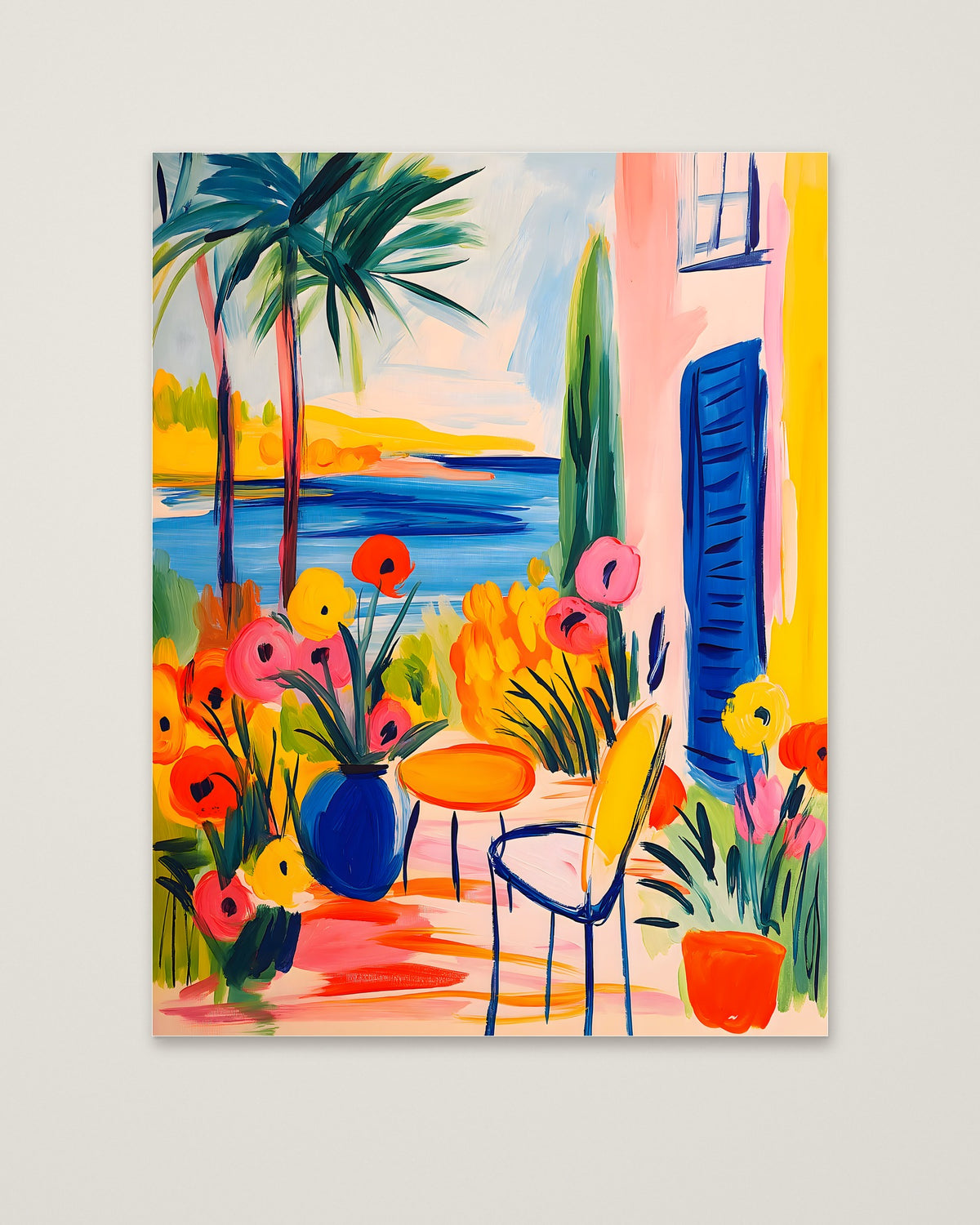 Mediterranean Garden Terrace Art as an unframed matte paper print