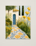 Mediterranean Mosaic Garden Art as an unframed matte paper print