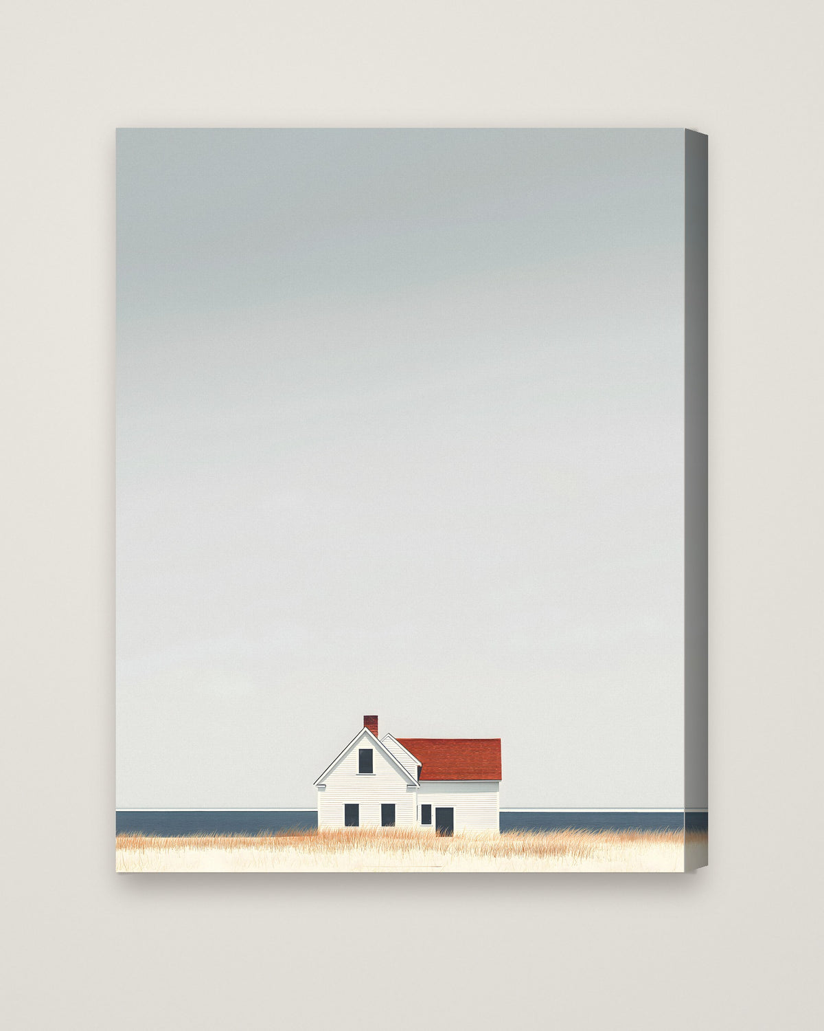 Minimalist Coastal Farmhouse Art as a stretched canvas