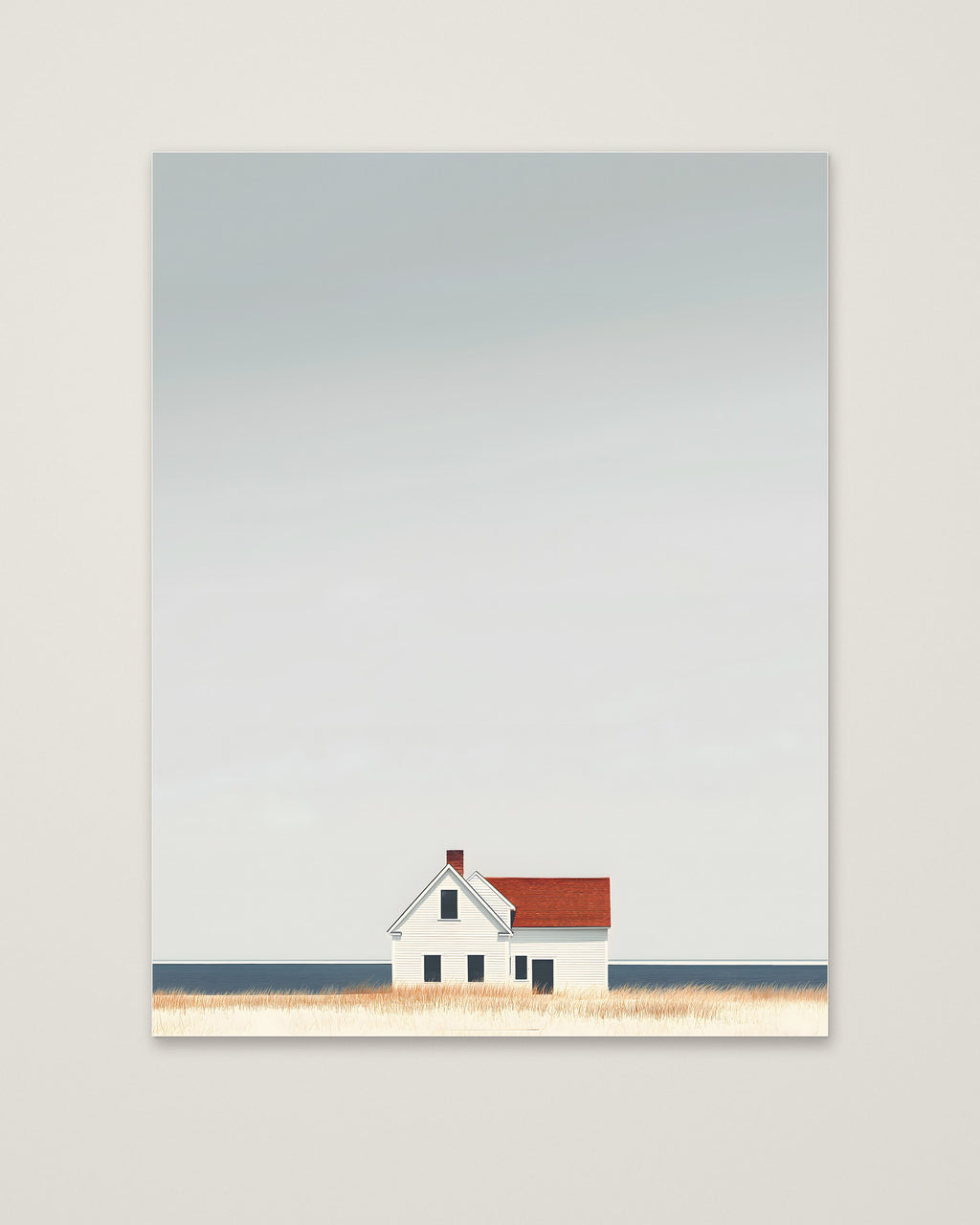 Minimalist Coastal Farmhouse Art as an unframed matte paper print