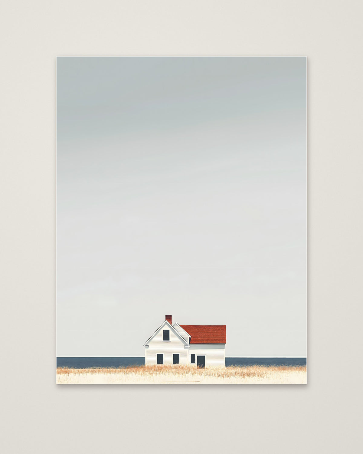 Minimalist Coastal Farmhouse Art as an unframed matte paper print