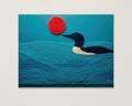 Minimalist Loon Bird Wall Art as an unframed matte paper print