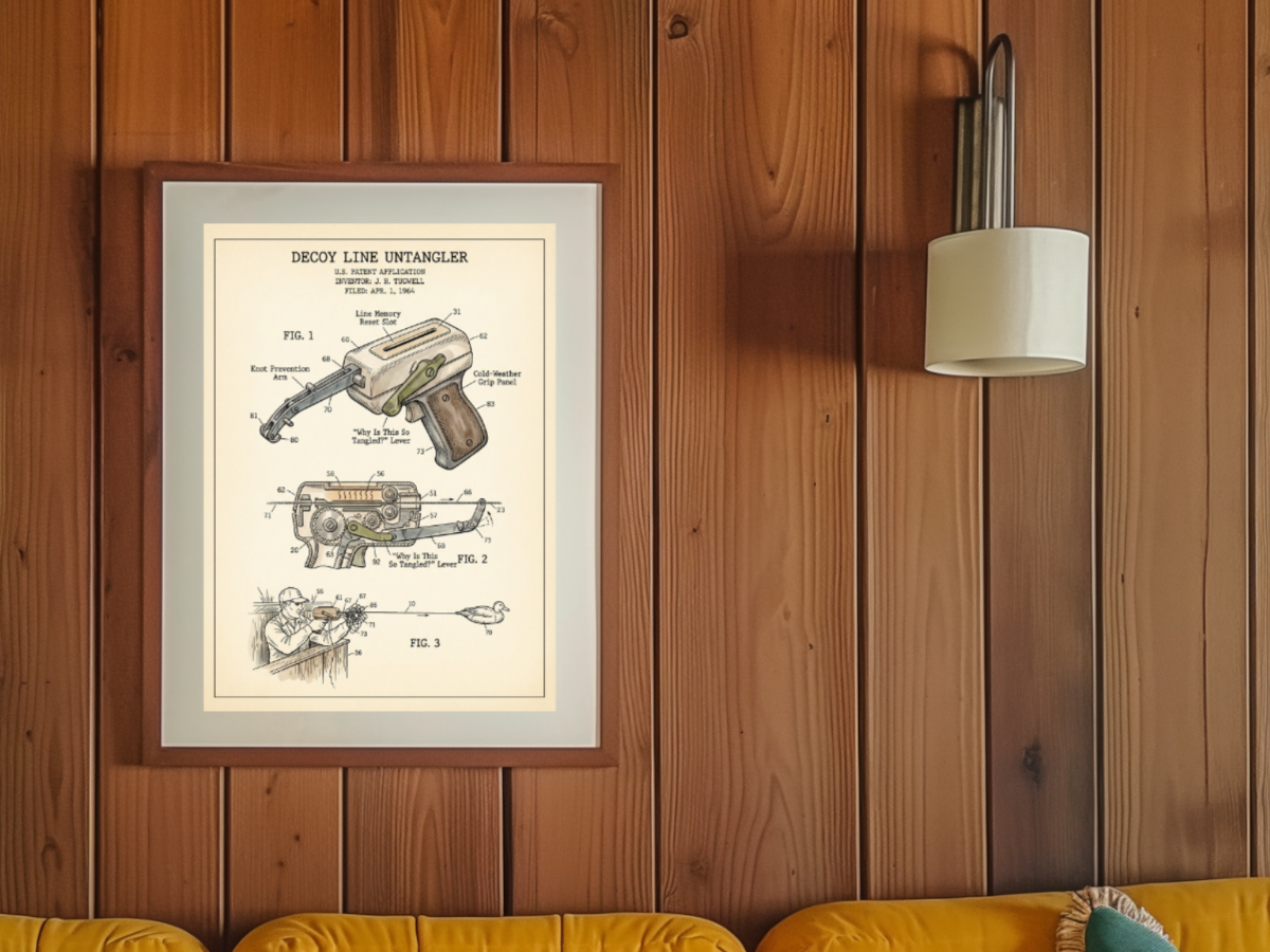 Decoy Line Untangler Patent-Style Art art print, styled room view 2