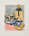 Oysters Champagne Still Life Art as an unframed matte paper print