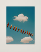 Pigeons On Wire Sky as an unframed matte paper print
