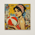 Retro Ball Game Pop Art as an unframed matte paper print