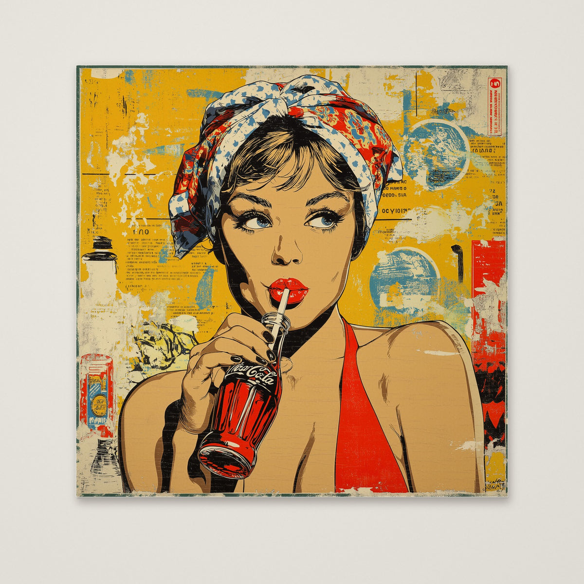Retro Cola Pop Art as an unframed matte paper print