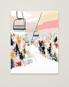 Ski Lift Mountain Art as an unframed matte paper print