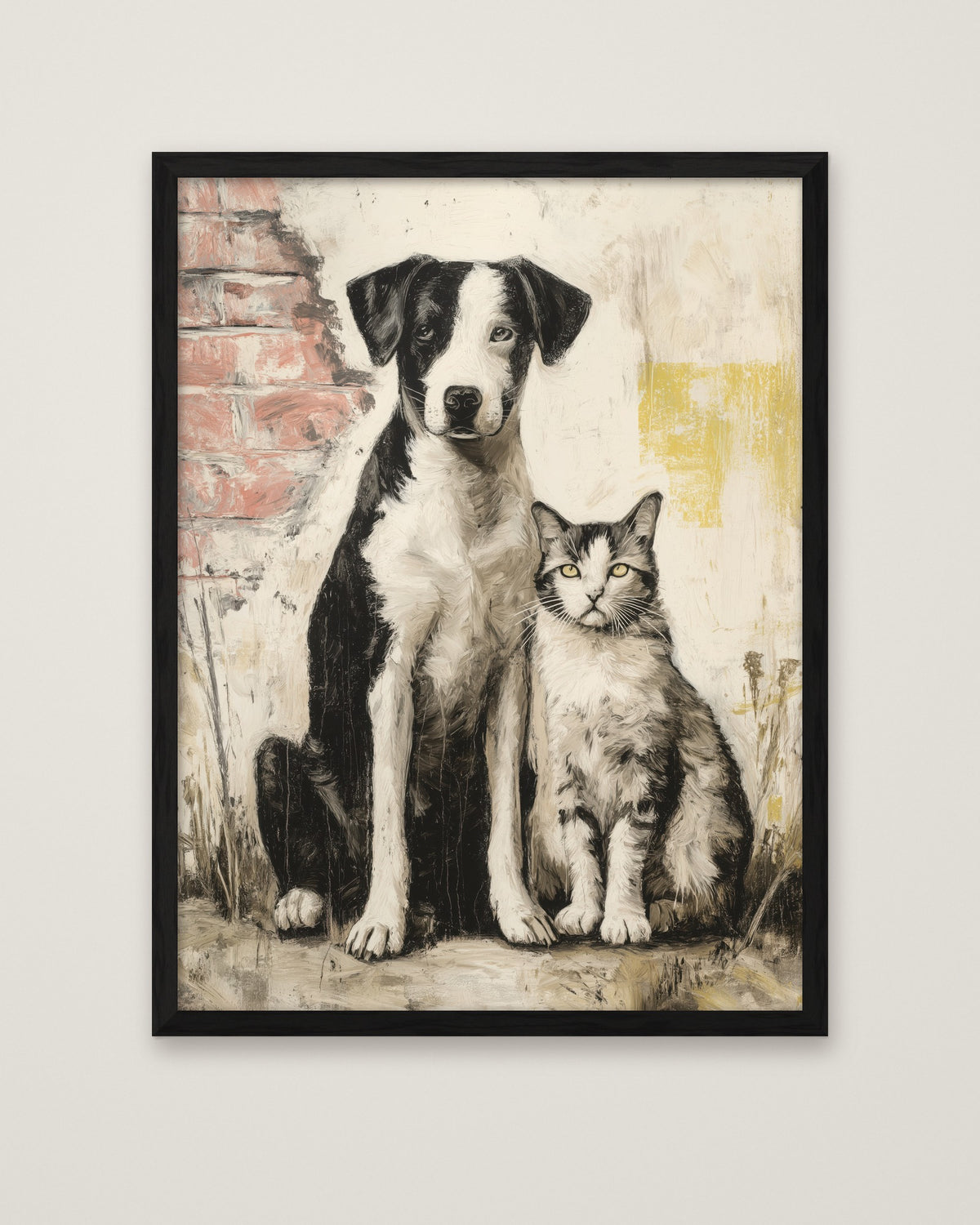 Street Companions Wabi Sabi Art in a black frame