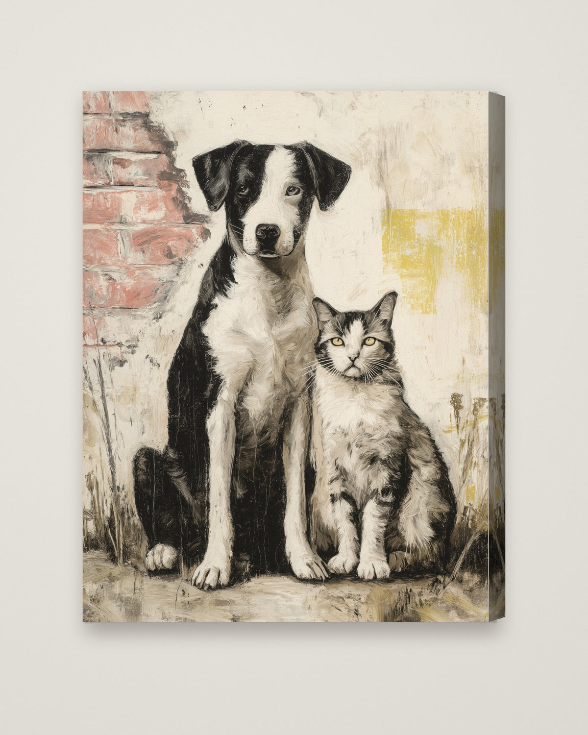 Street Companions Wabi Sabi Art as a stretched canvas