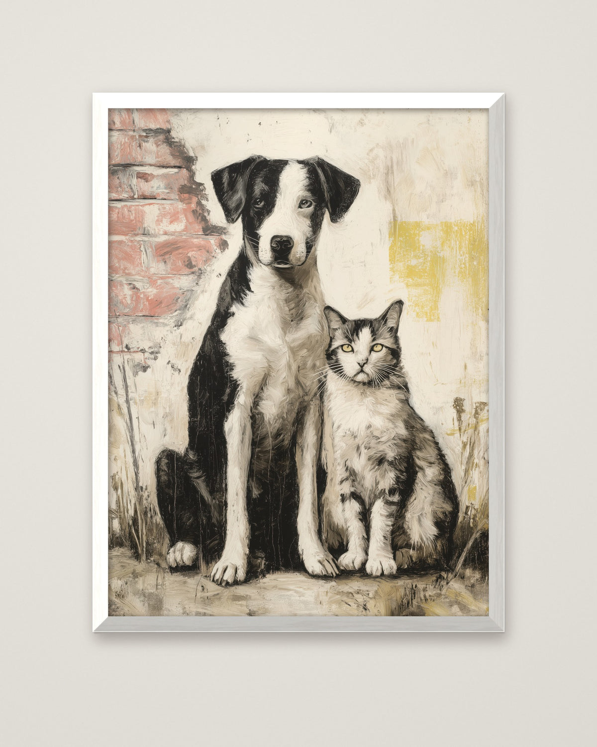 Street Companions Wabi Sabi Art in a white frame