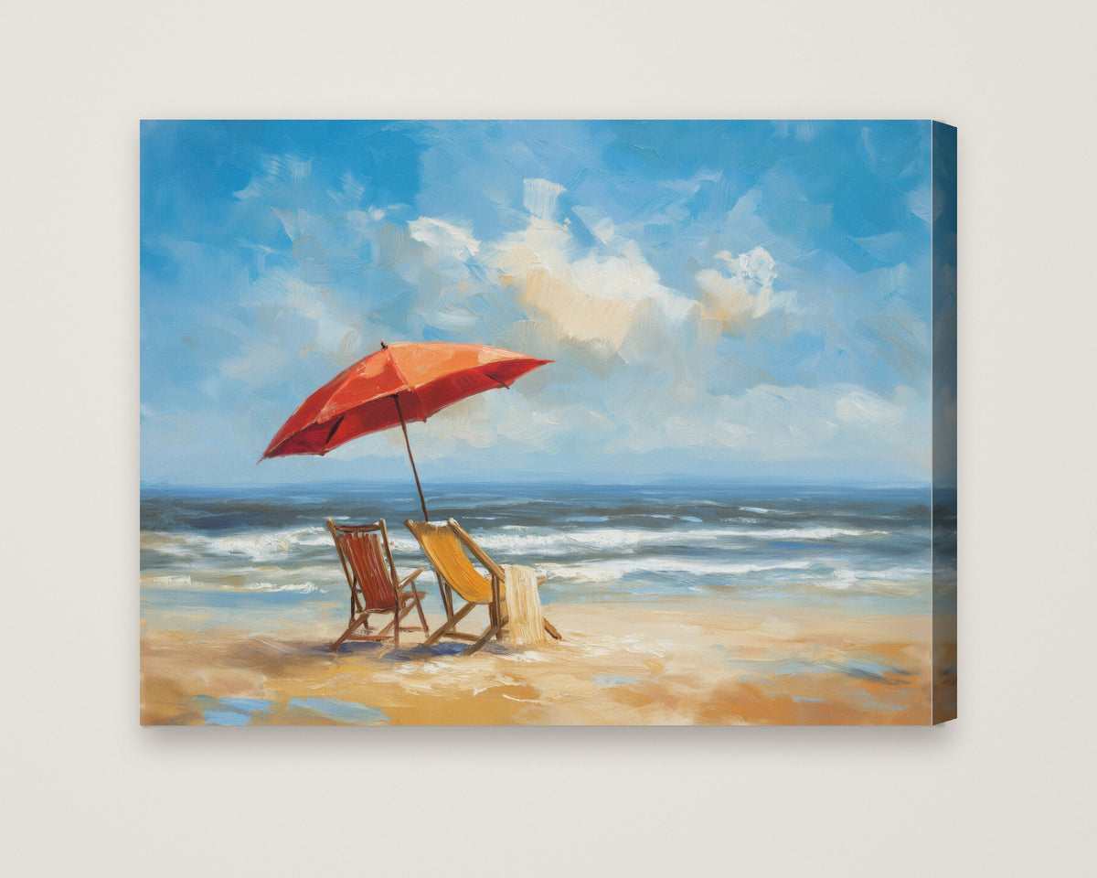 Sunny Afternoon Watercolor Art as a stretched canvas