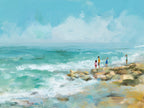 Coastal Shoreline Watercolor Art art print