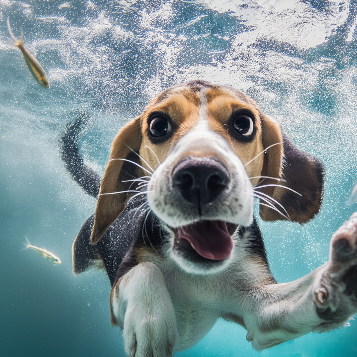 Underwater Dog Portrait Art art print