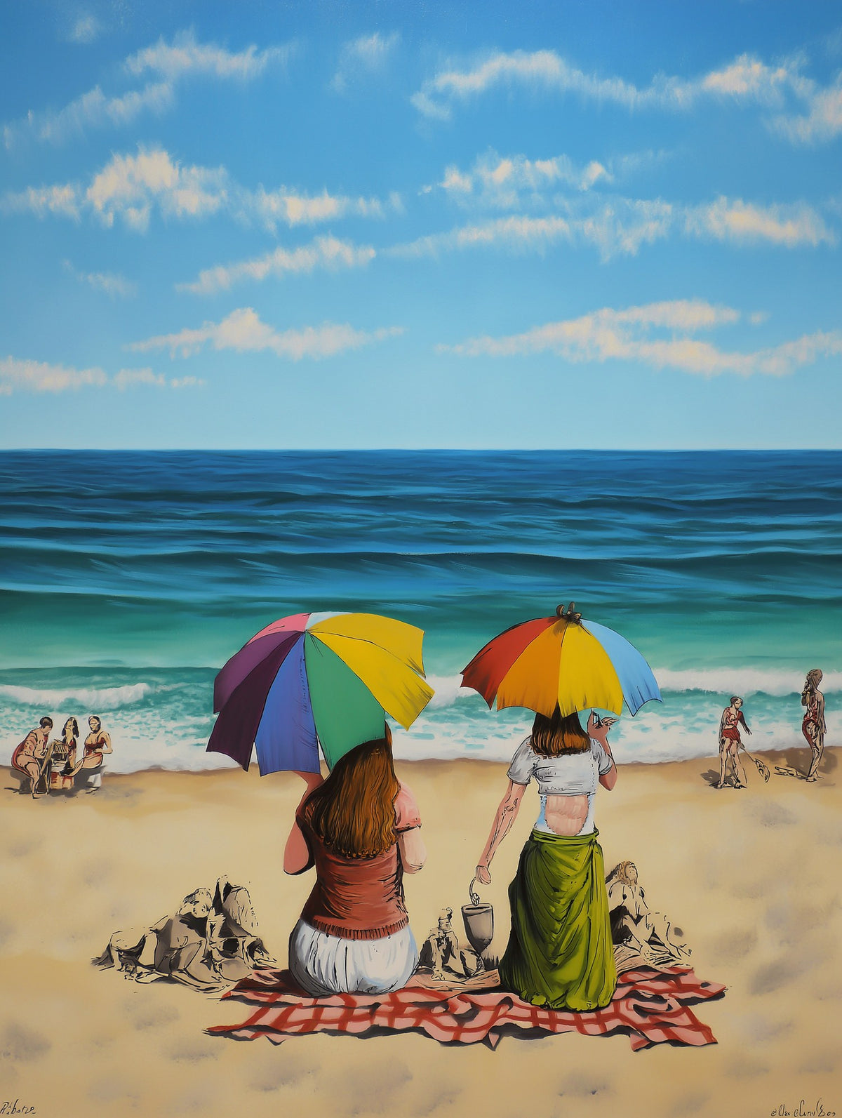 Banksy Style Beach Umbrella Art art print