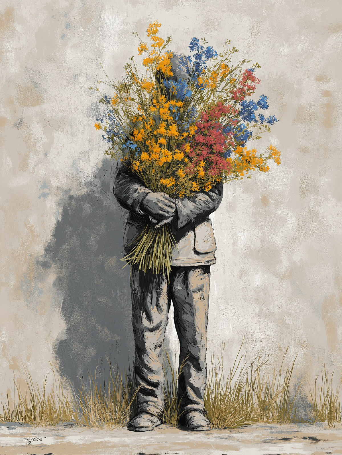 Hidden Bouquet Graffiti Flower Art art print