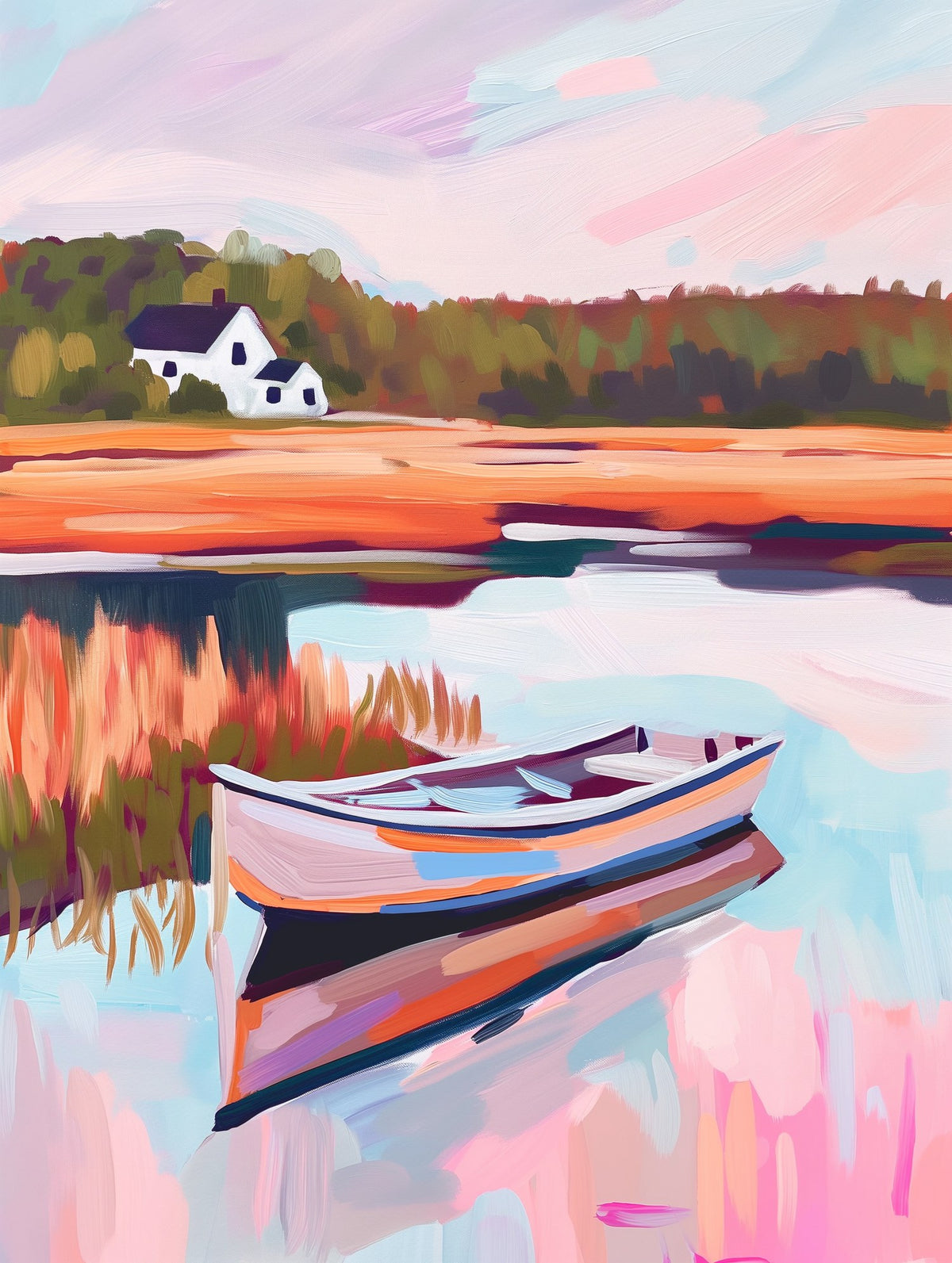 Harbor Sunset Impressionist Art art print