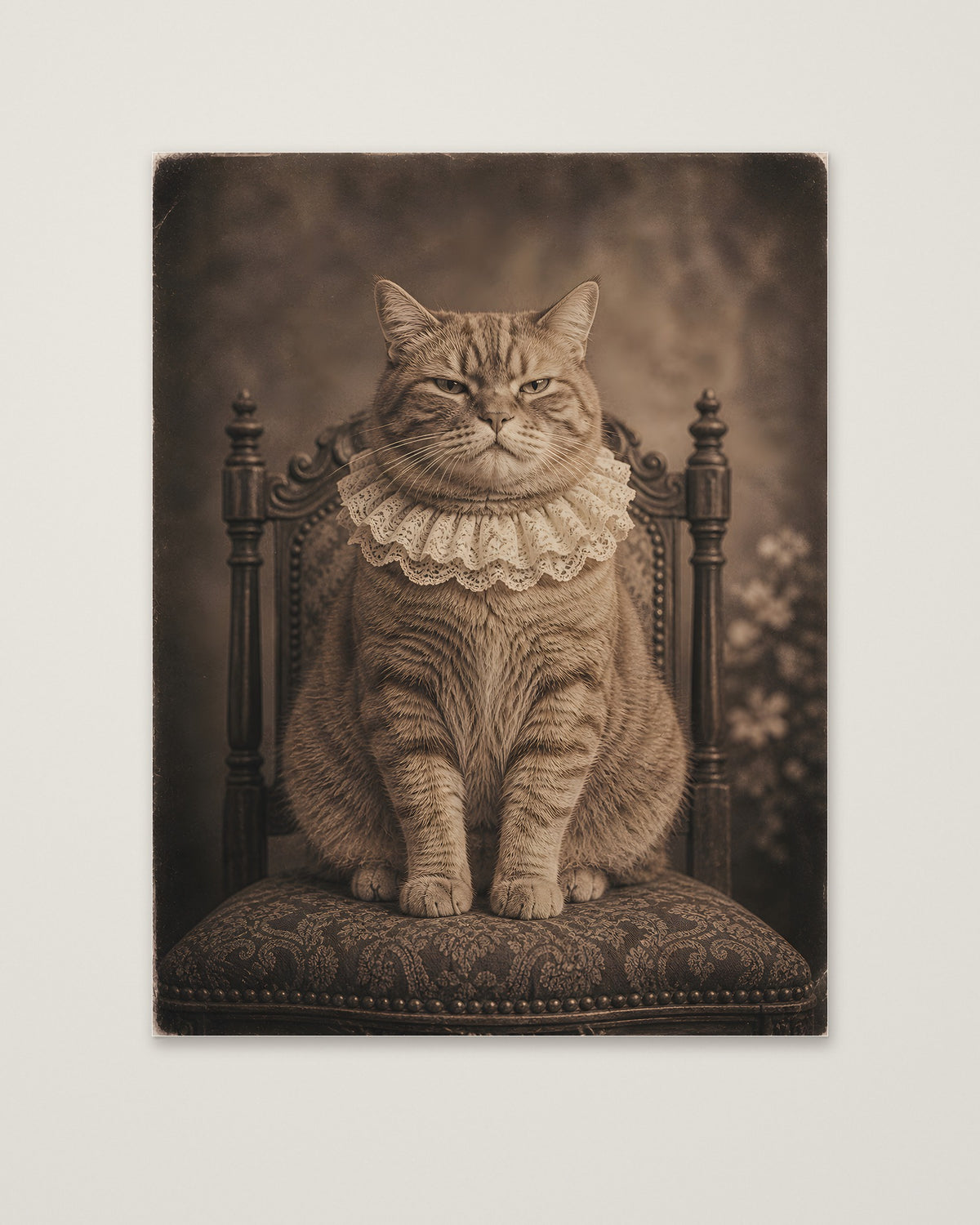 Victorian Portrait Cat Art as an unframed matte paper print