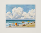 Vintage Summer Beach Scene Art as an unframed matte paper print