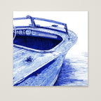 Vintage Wooden Speedboat Art as an unframed matte paper print