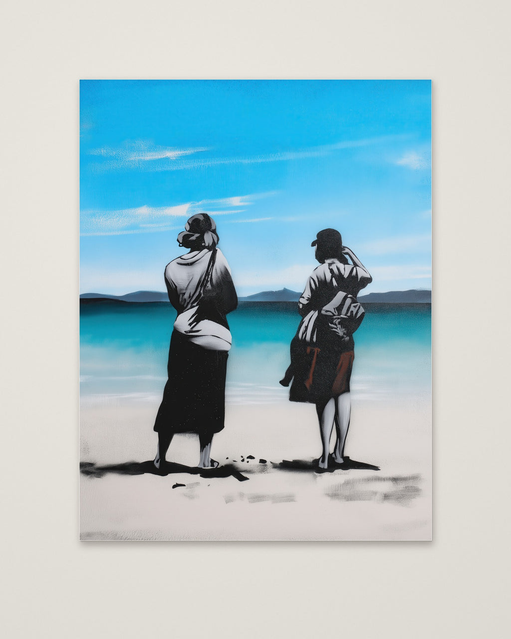 Wabi Sabi Shoreline Graffiti Art as an unframed matte paper print